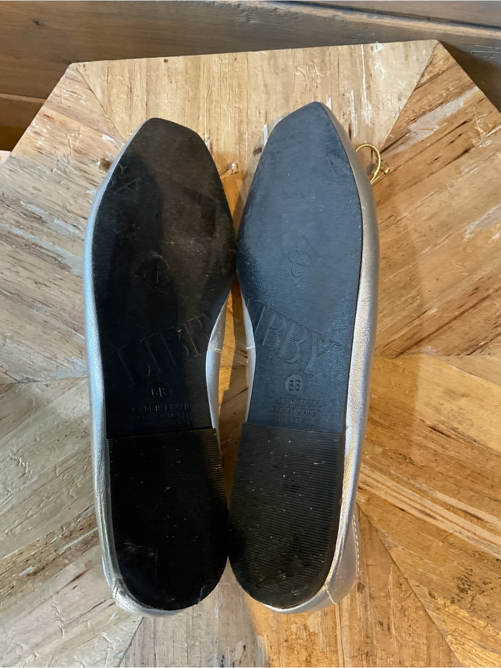 Sam & Libby Silver Leather Ballet Flats with Bow Accent - Picture 5 of 5